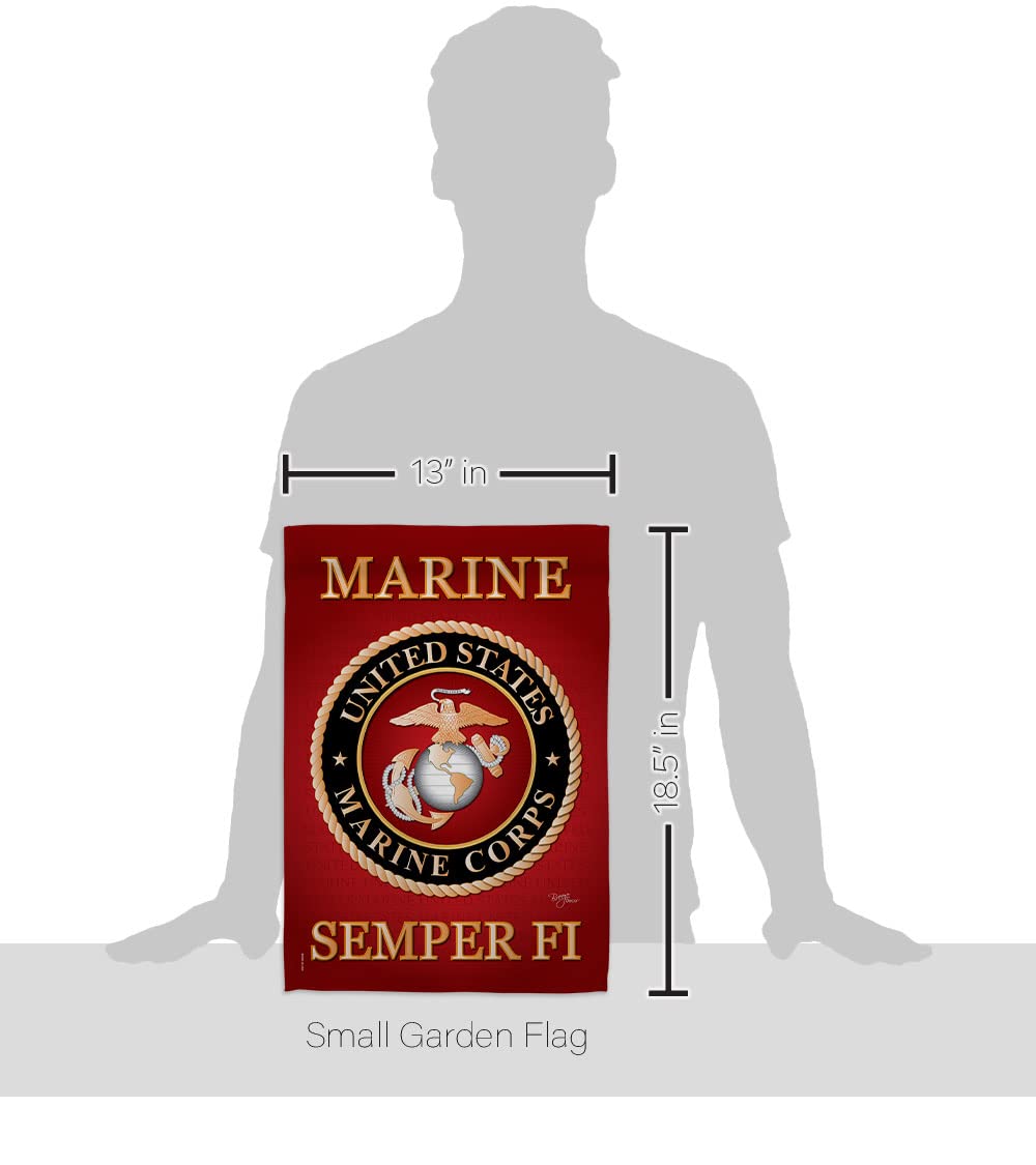 Breeze Decor USMC flag double-sided readability for clear view from both sides.