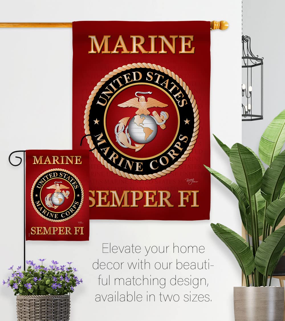 Breeze Decor USMC flag uses eco-friendly inks for responsible display.