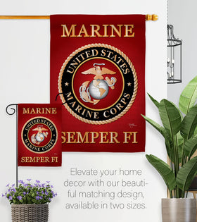 Breeze Decor USMC flag uses eco-friendly inks for responsible display.