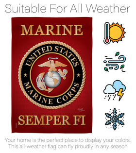 Breeze Decor USMC flag with vivid colors for a striking lawn display.
