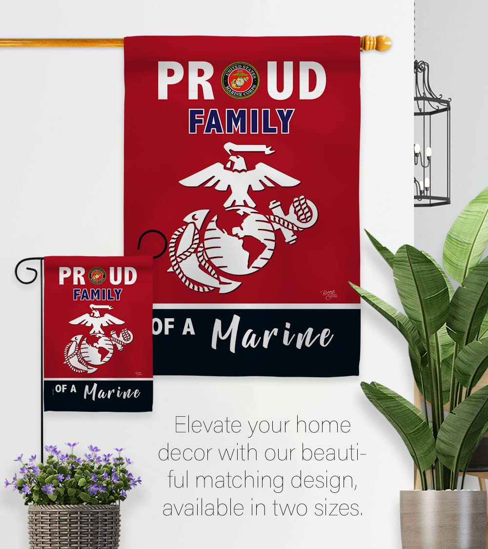 Breeze Decor Proud Family Marines flag – ideal yard display during holidays or everyday pride.