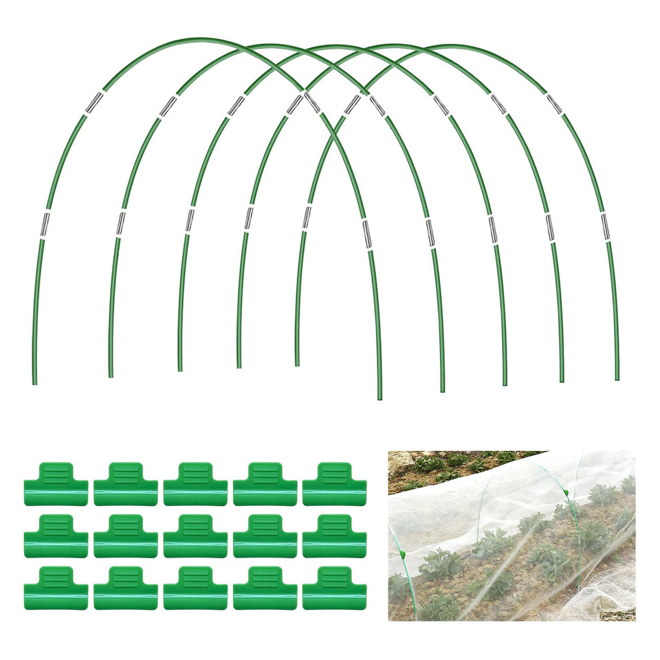 Breeze Touch 25 rods setup enables customizable tunnel frames for raised beds with easy adjustments.