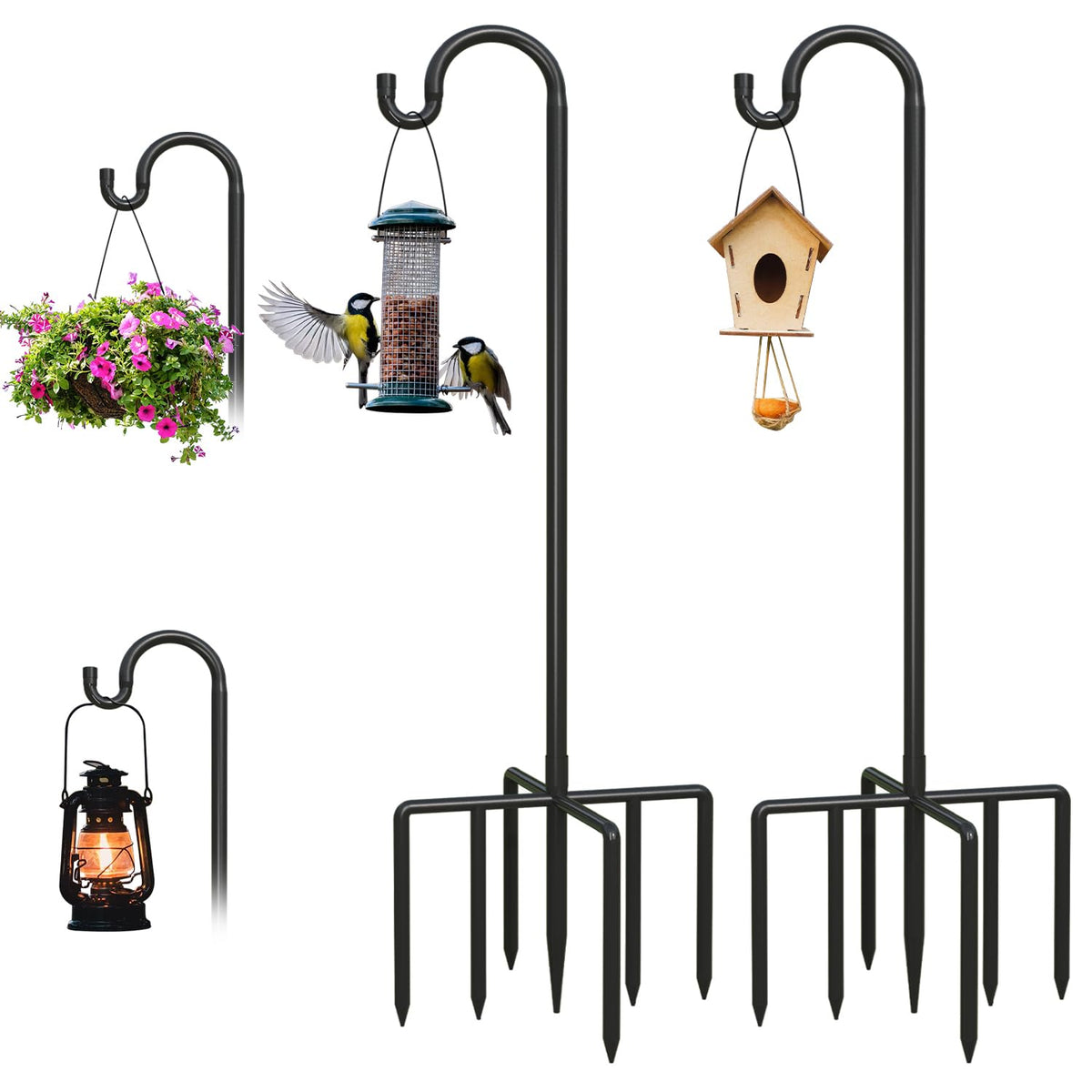 Breeze Touch 2Pack 76-inch shepherd hook base for stable ground setup.