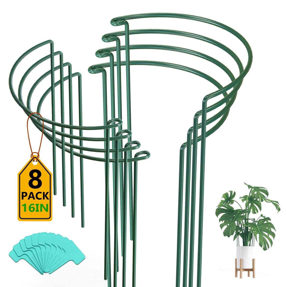 Breeze Touch 8-pack plant stakes 24 inch for sturdy garden support
