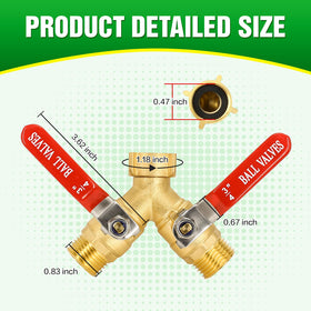 Brass Y-splitter by Breeze Touch ensures durable, leak-resistant operation