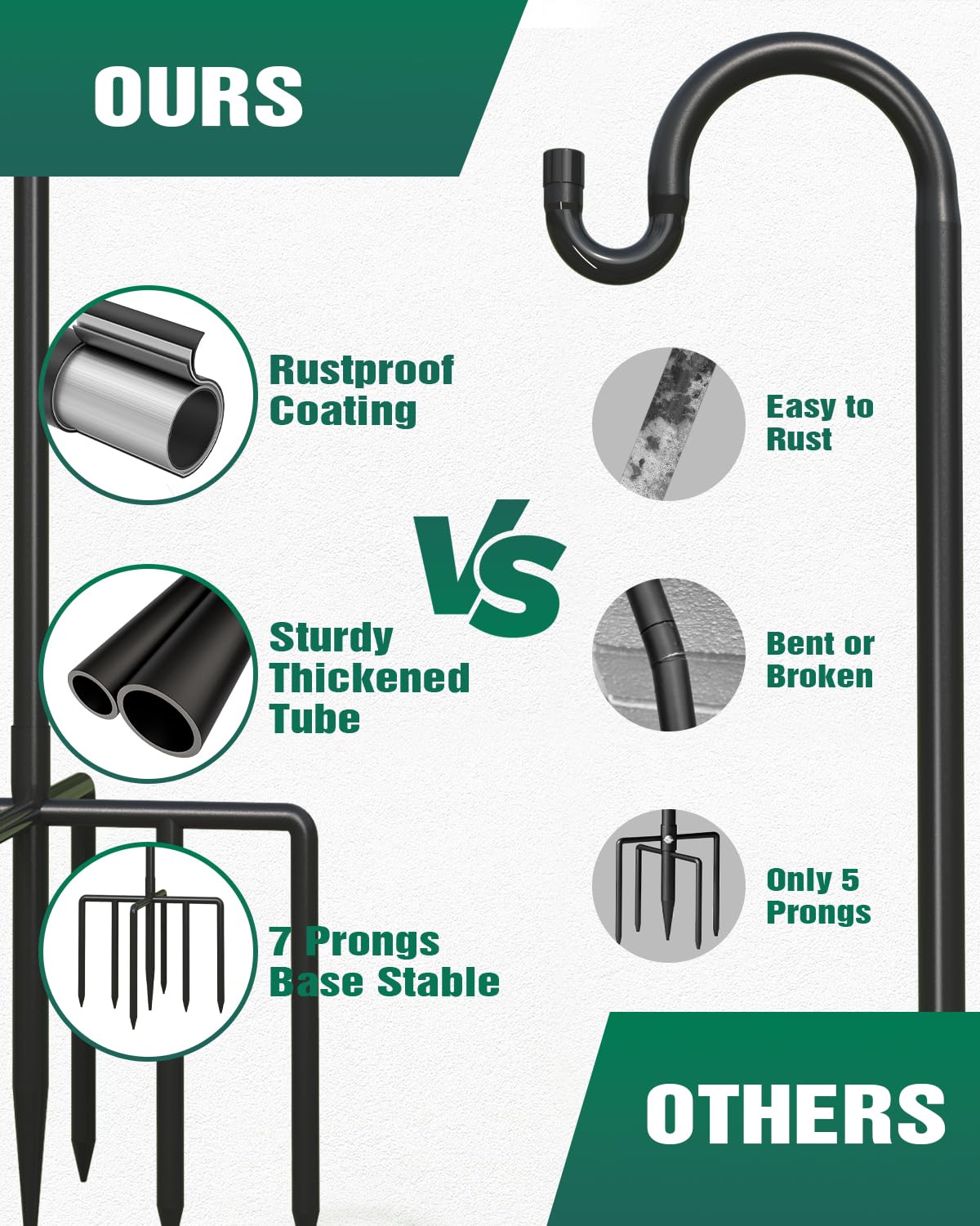 Breeze Touch easy twist-together poles for tool-free assembly.