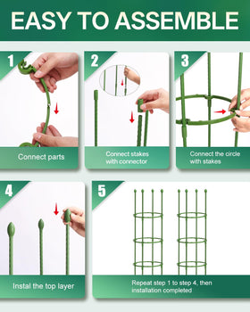 Tool-free installation with soil-friendly pointed ends.