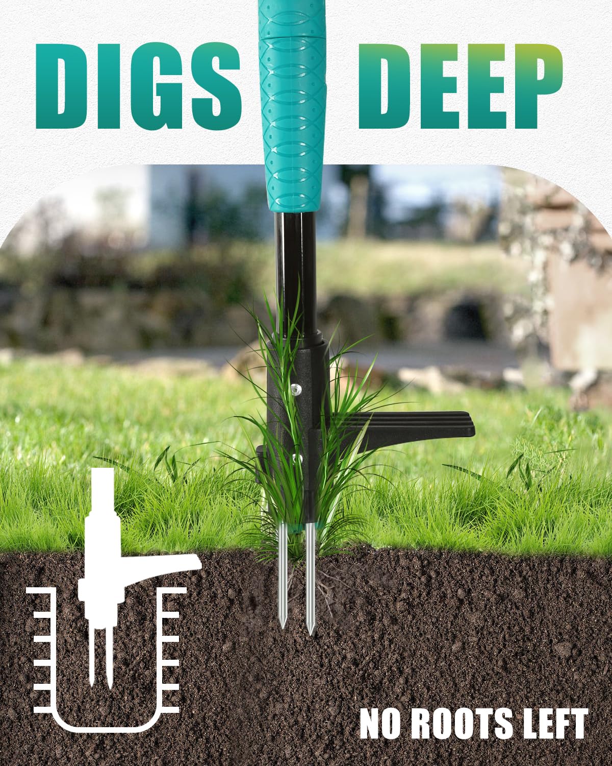 Breeze Touch weed puller foot pedal ejector makes cleanup quick.