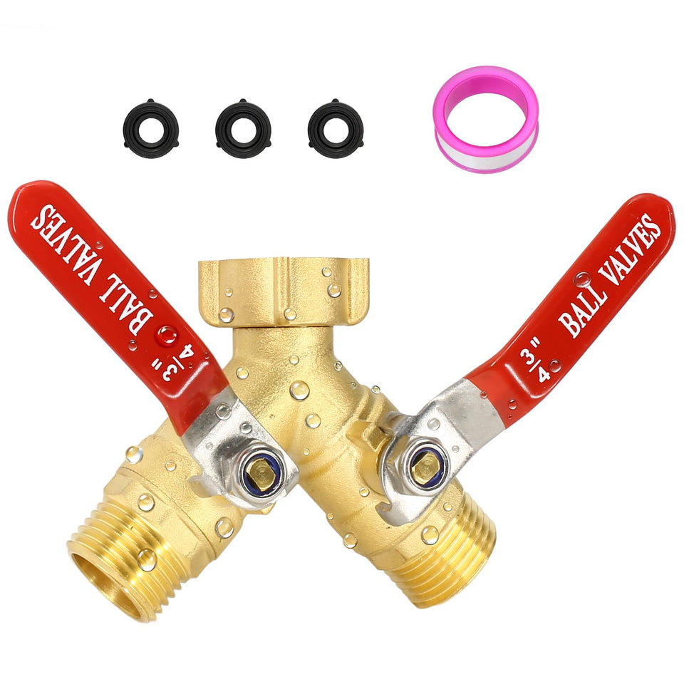Breeze Touch garden hose splitter brass inlet for high-flow irrigation