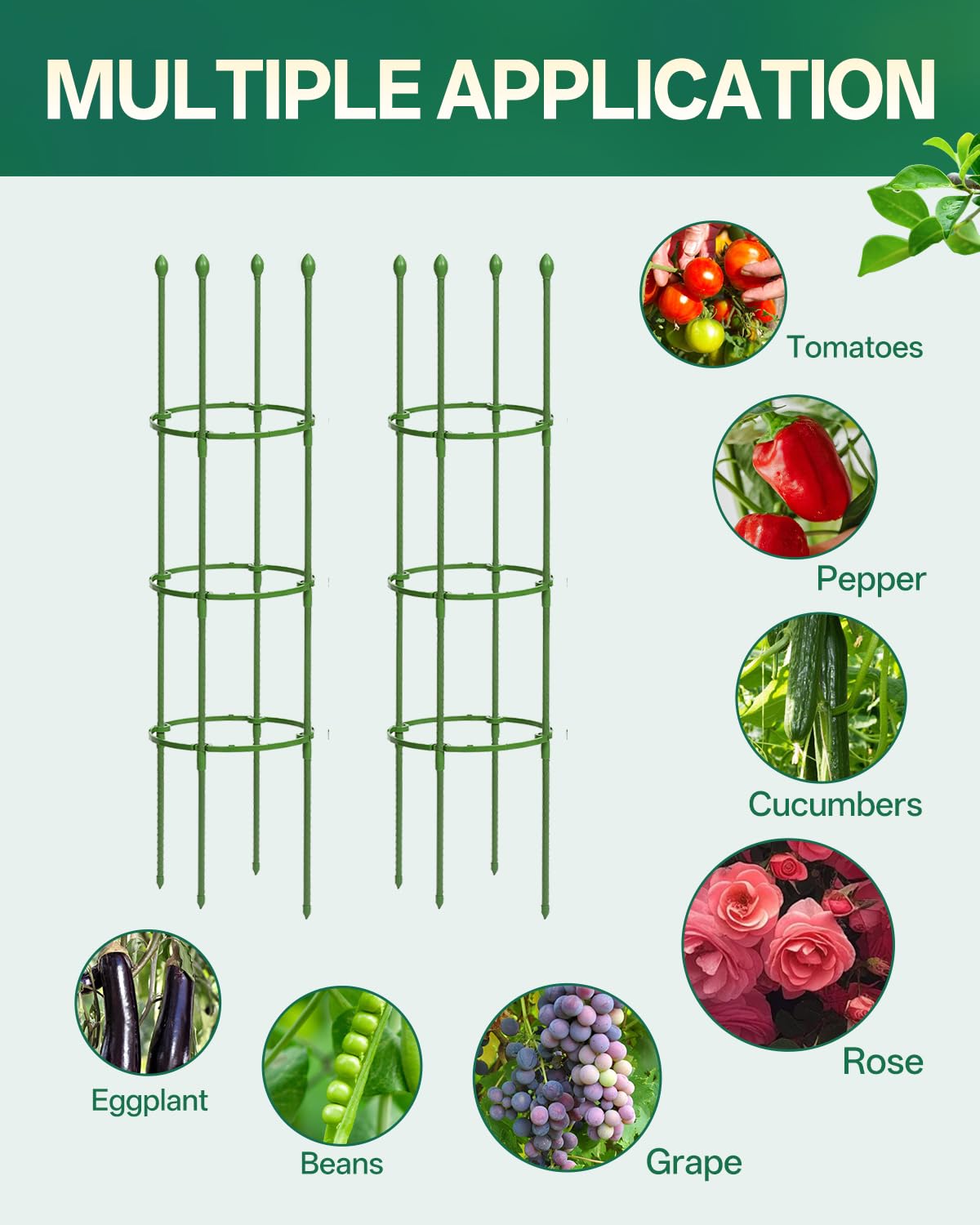 Garden and pots setup with Breeze Touch plant support system.
