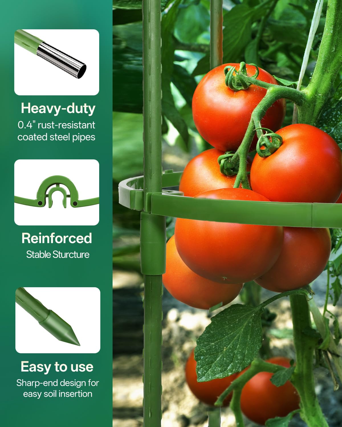 Heavy-duty per-tier support holds up to 22 pounds of fruit.