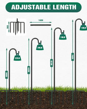 Breeze Touch adjustable height supports hanging lanterns, feeders, and baskets.