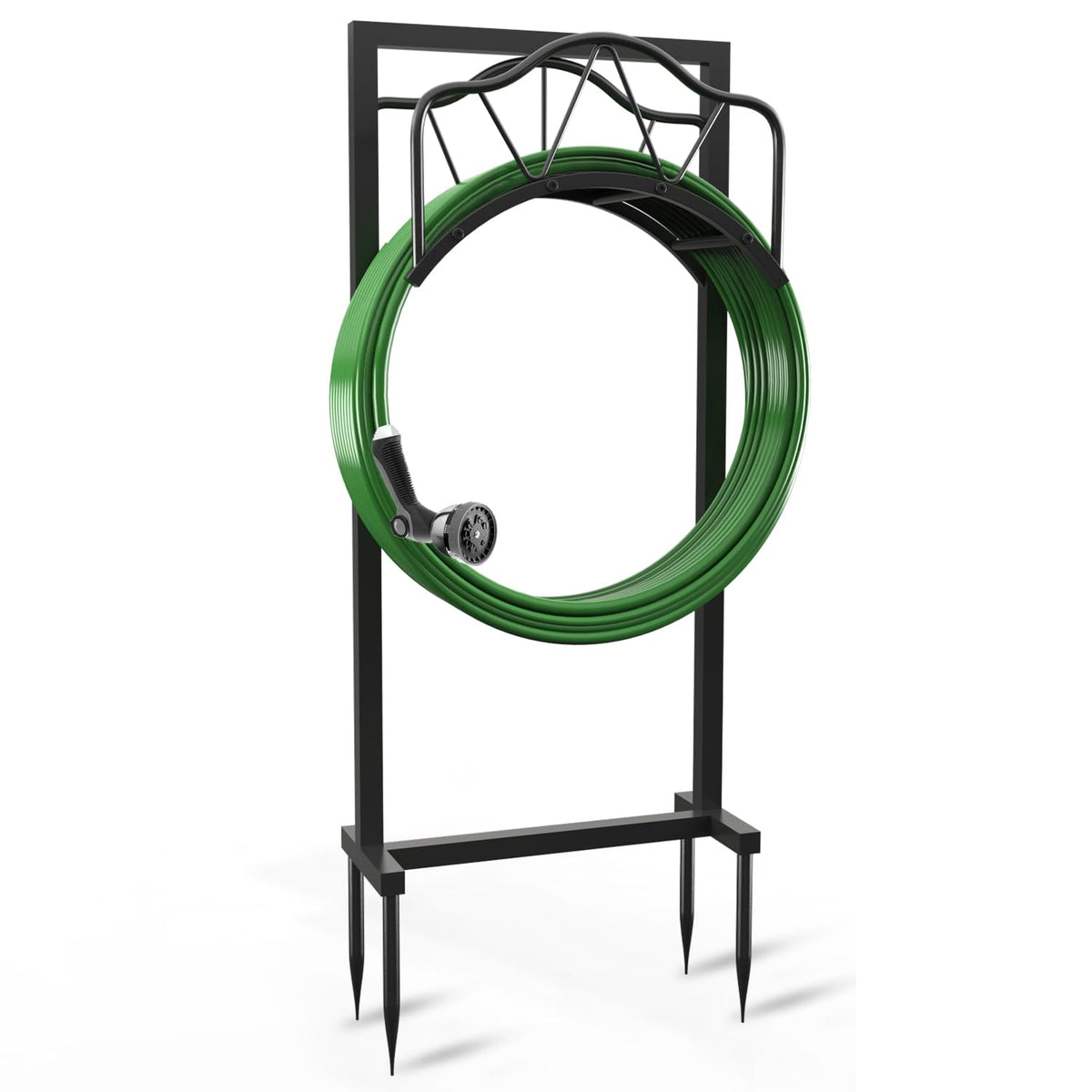 Breeze Touch hose holder with 4 spikes for stable ground anchoring