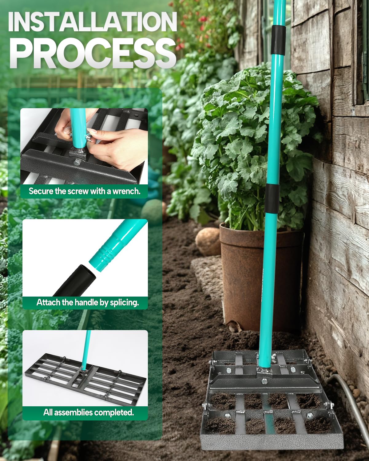 Breeze Touch Lawn Leveling Rake smoothing gravel paths for clean edges.
