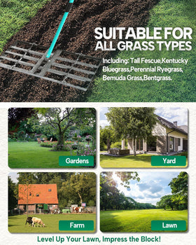 Breeze Touch Lawn Leveling Rake offers professional-grade performance for landscapers.