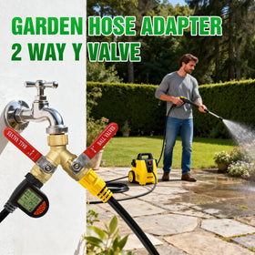 Outdoor faucet adapter from Breeze Touch fits standard 3/4 inch hoses