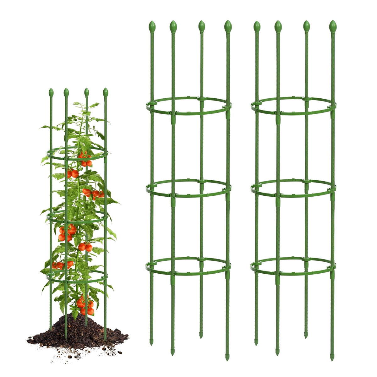 Breeze Touch tomato cages 2-pack assembled for climbing plants.