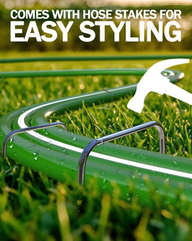 Breeze Touch versatile sprinkler hose suitable for beds, rows, and turf areas.