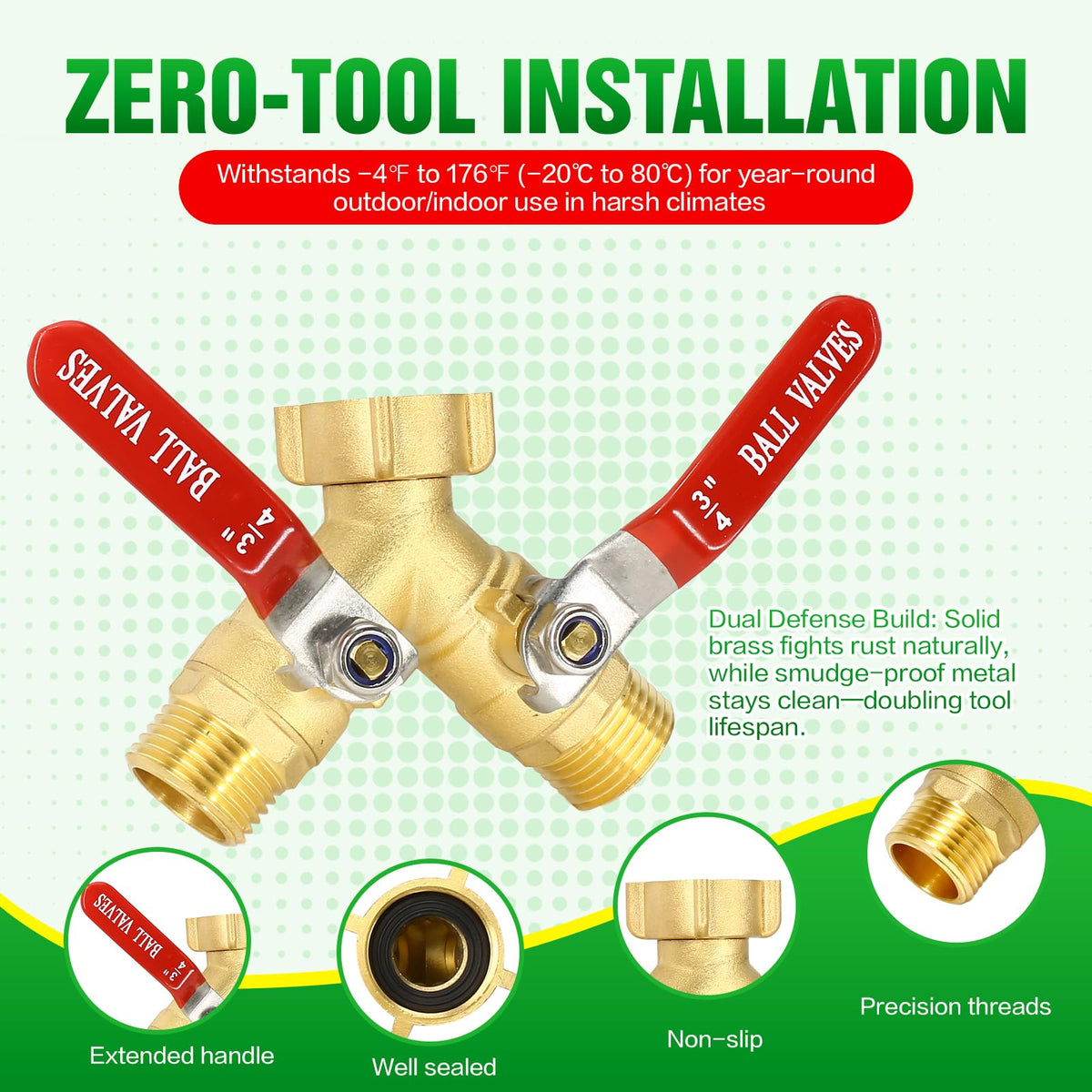 Breeze Touch splitter features a 360-degree swivel nut for easy tool-free setup