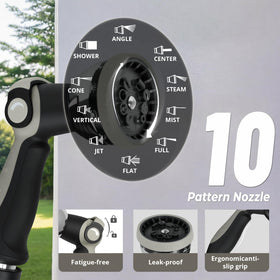 BreezeReel 10-pattern nozzle adapts for watering, cleaning, and misting