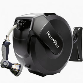 BreezeReel retractable hose with length lock enables flexible garden watering