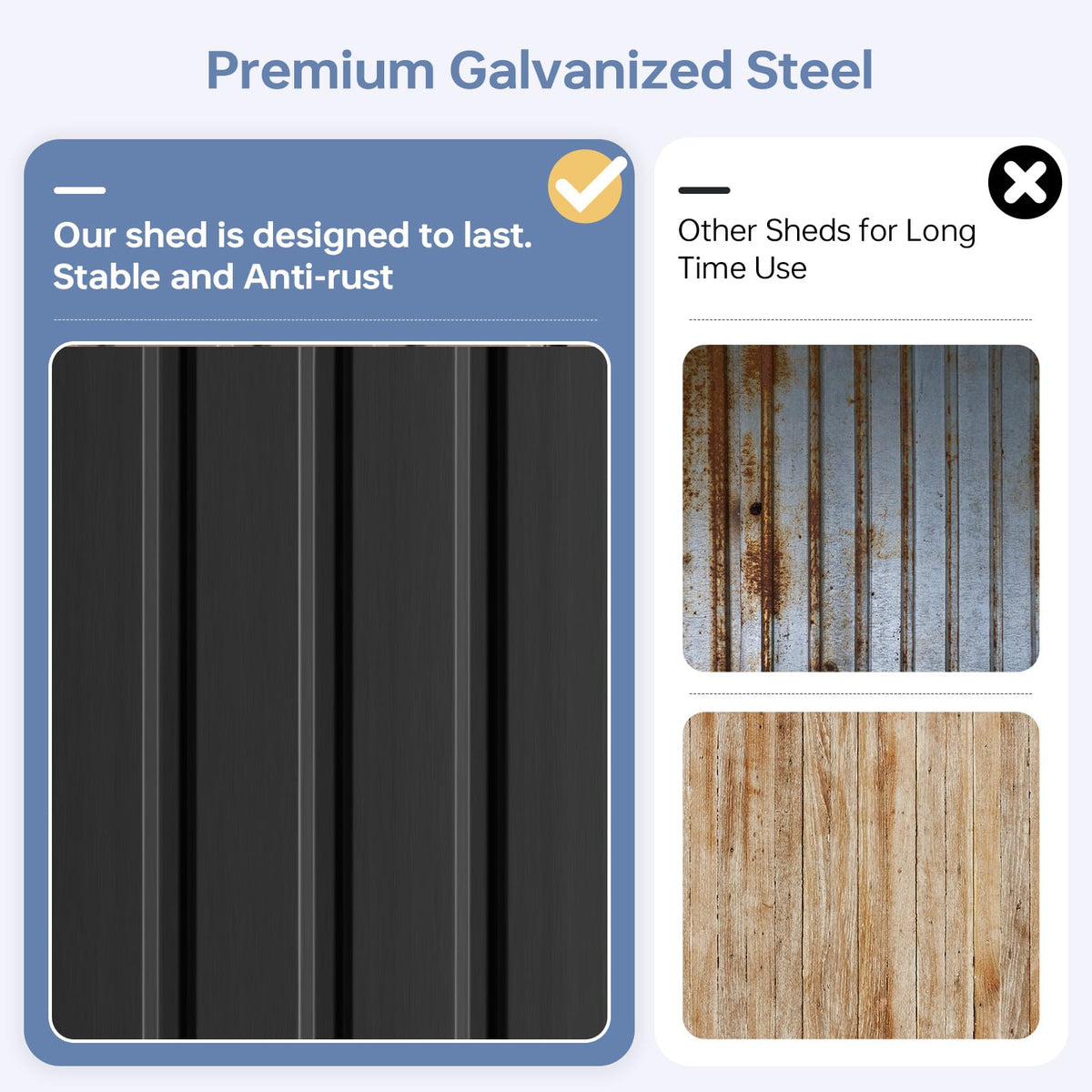 Breezestival shed assembly guide image emphasizes labeled parts and two person setup.