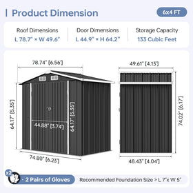 Breezestival shed side view demonstrates compact 6x4 footprint for backyard organization.