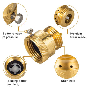 Breezliy anti-siphon hose bib valve close-up showing durable brass construction.