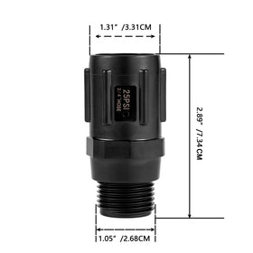 Breezliy regulator connected to hose showing 3-4FHT to 3-4MHT threads