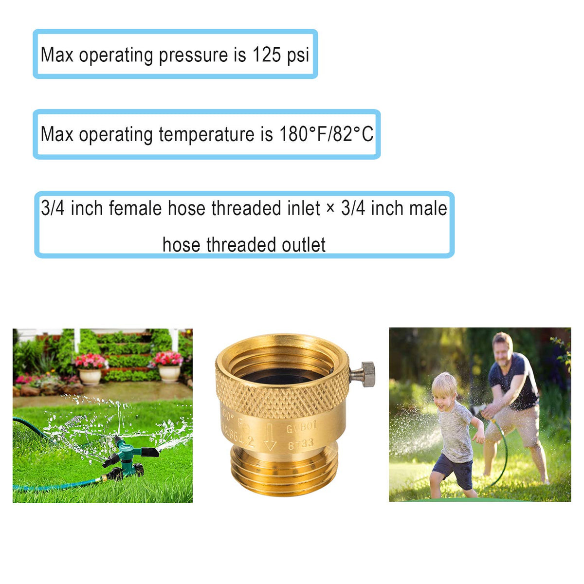 Breezliy 3/4-inch thread compatibility with standard hoses.