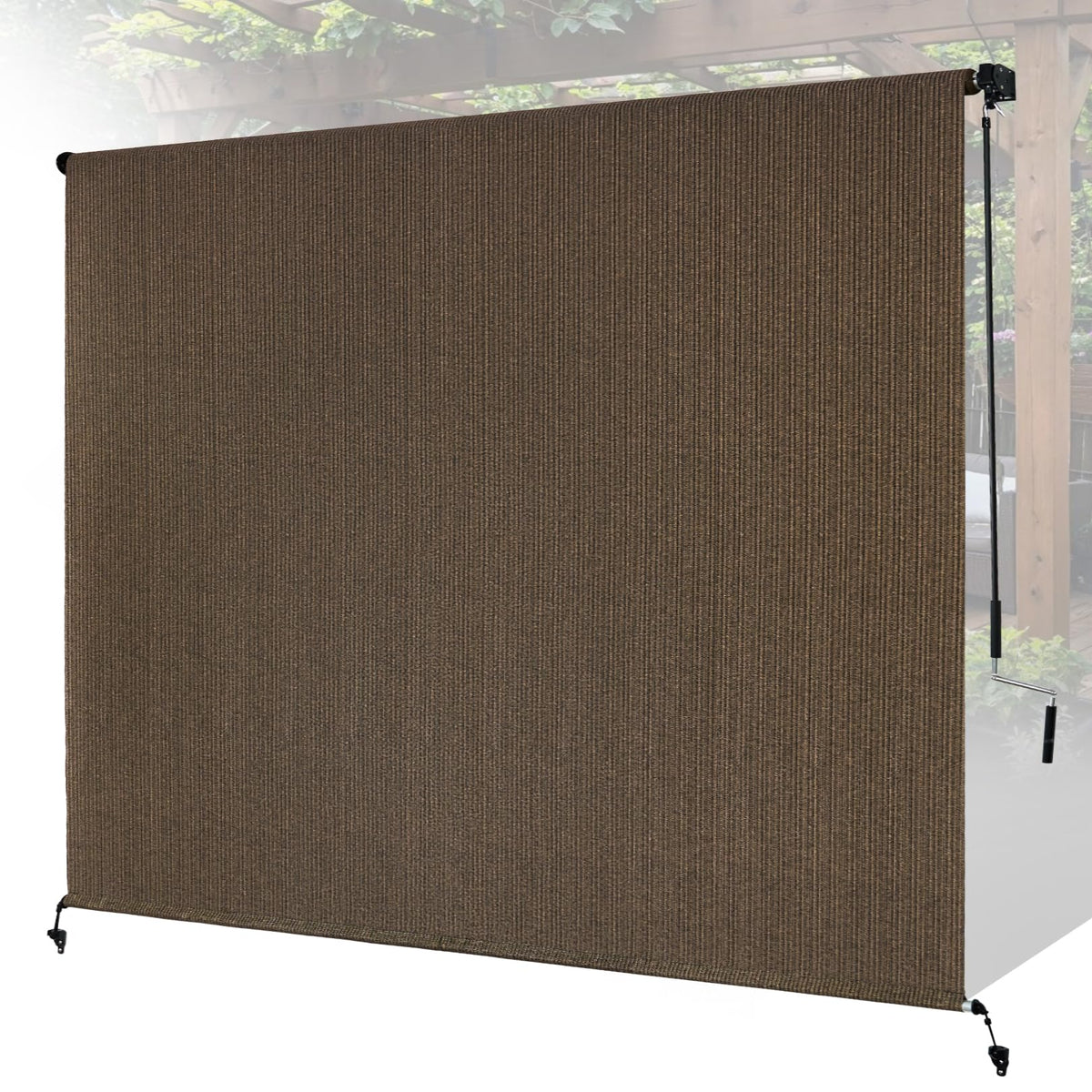 Breezombra mocha patio shade on a porch for private sun control.