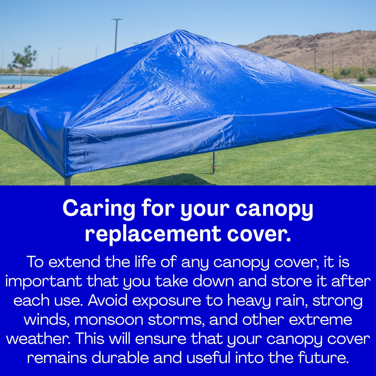Breezy and Company blue canopy top cover for outdoor events.