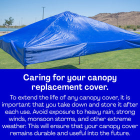 Breezy and Company blue canopy top cover for outdoor events.