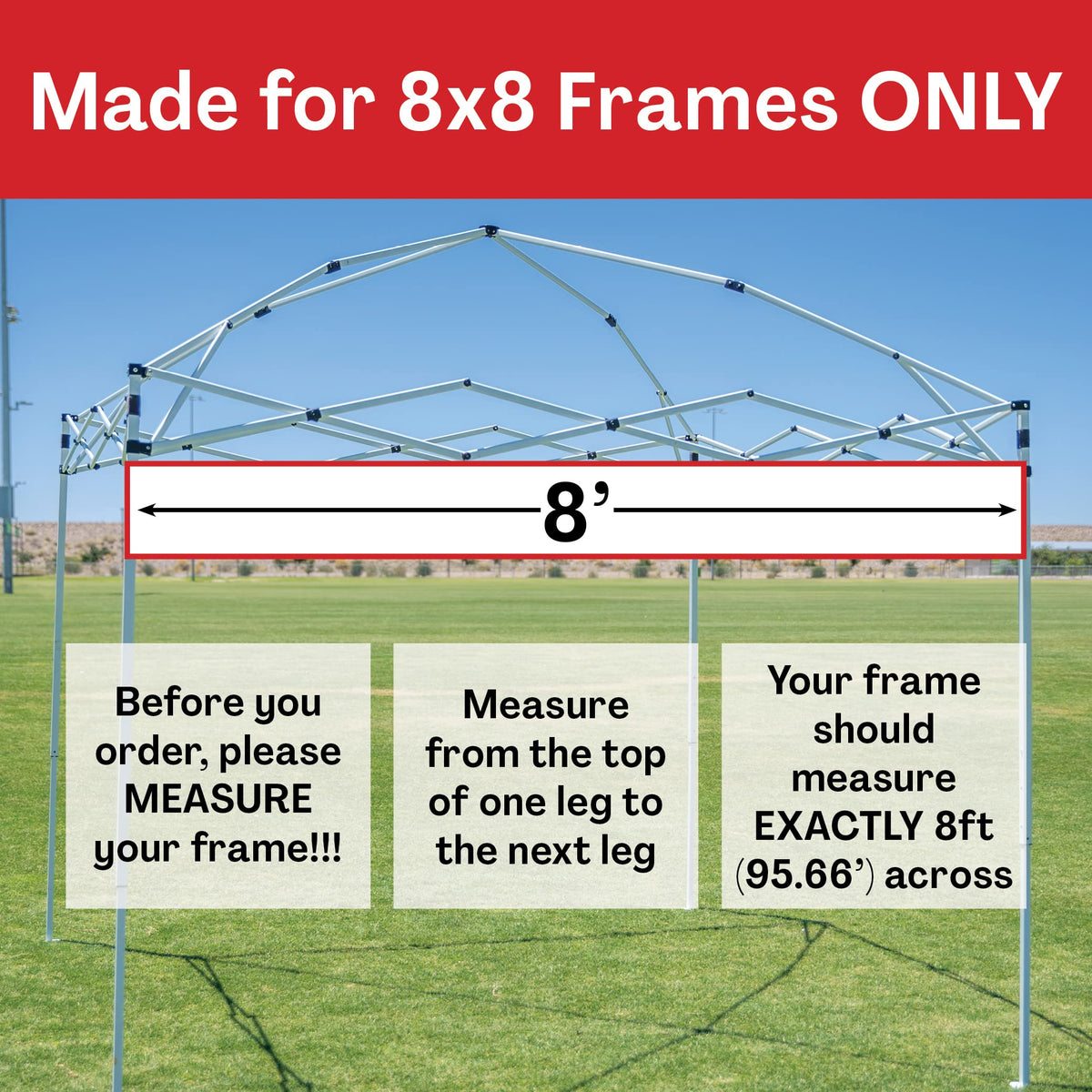 Breezy and Company canopy top reinforced corners for added stability.