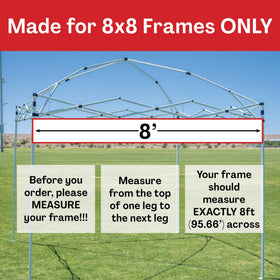 Breezy and Company canopy top reinforced corners for added stability.