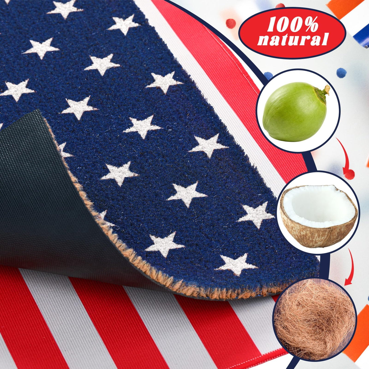 Breling front porch mat weather resistant for outdoor use and easy cleaning.