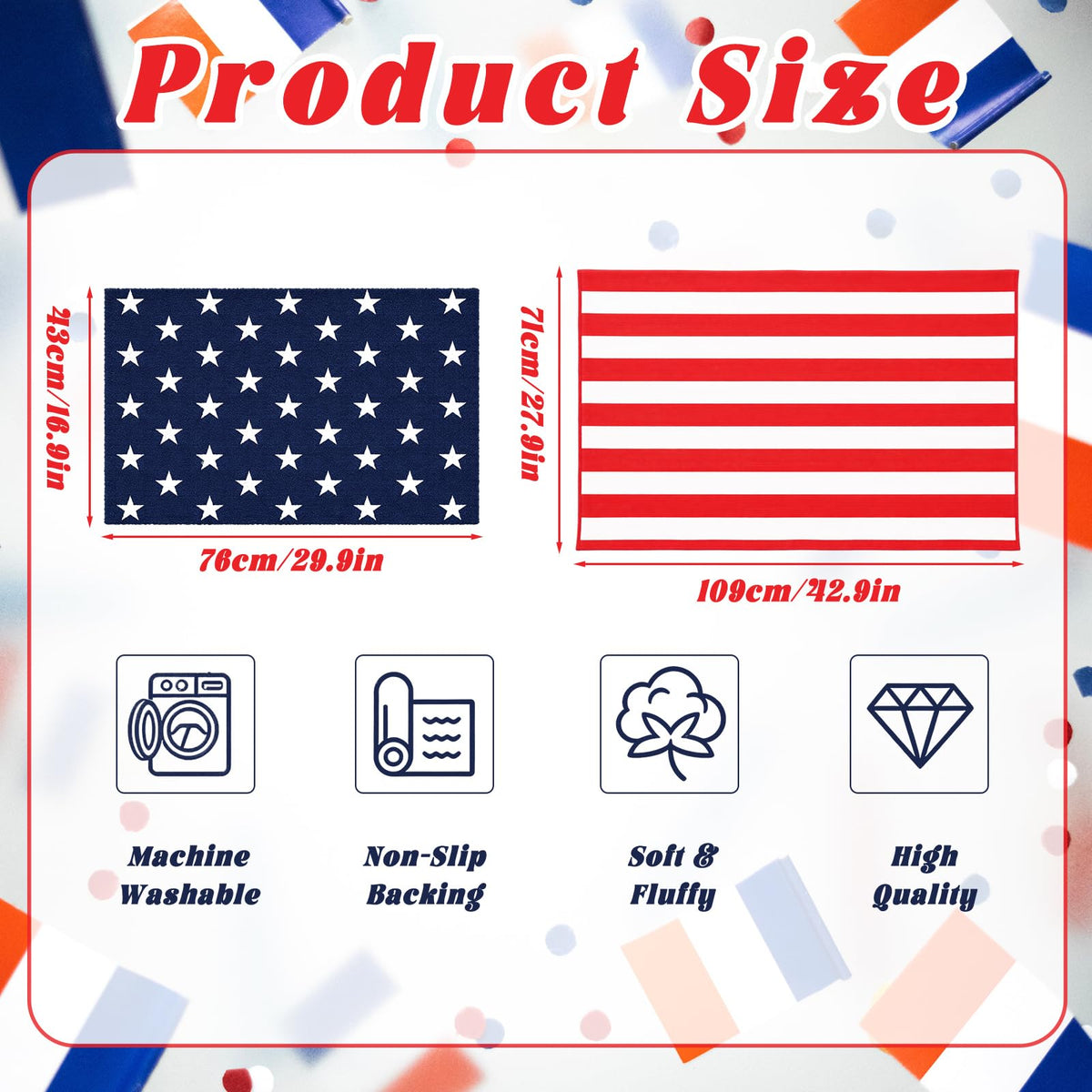Breling Independence Day door mat small flag mat welcomes guests with festive charm.
