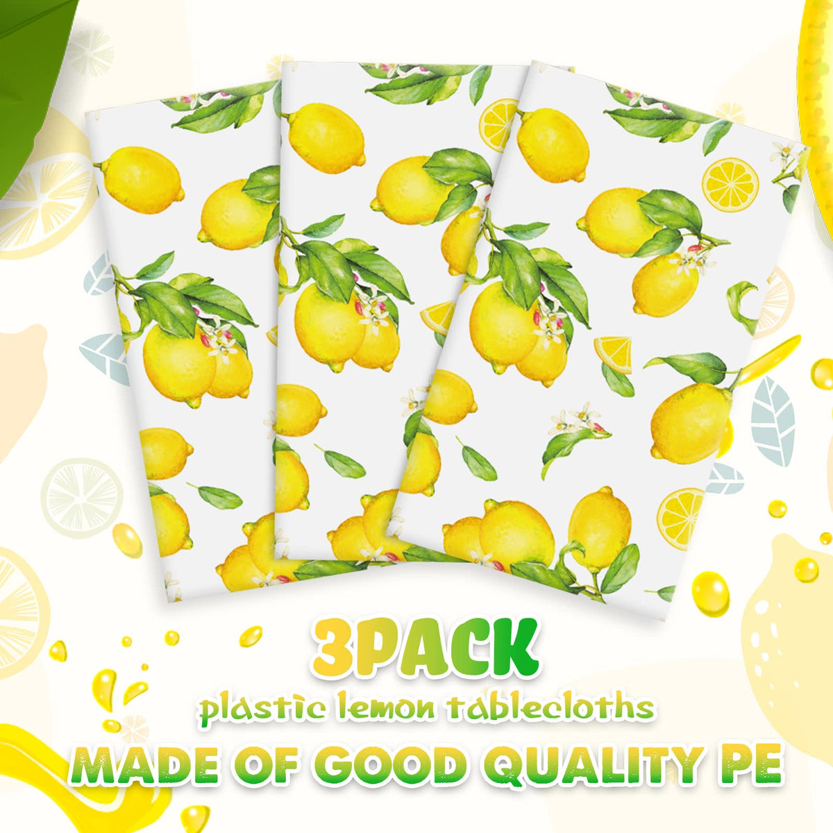 Breling lemon design protects surfaces during meals and gatherings.