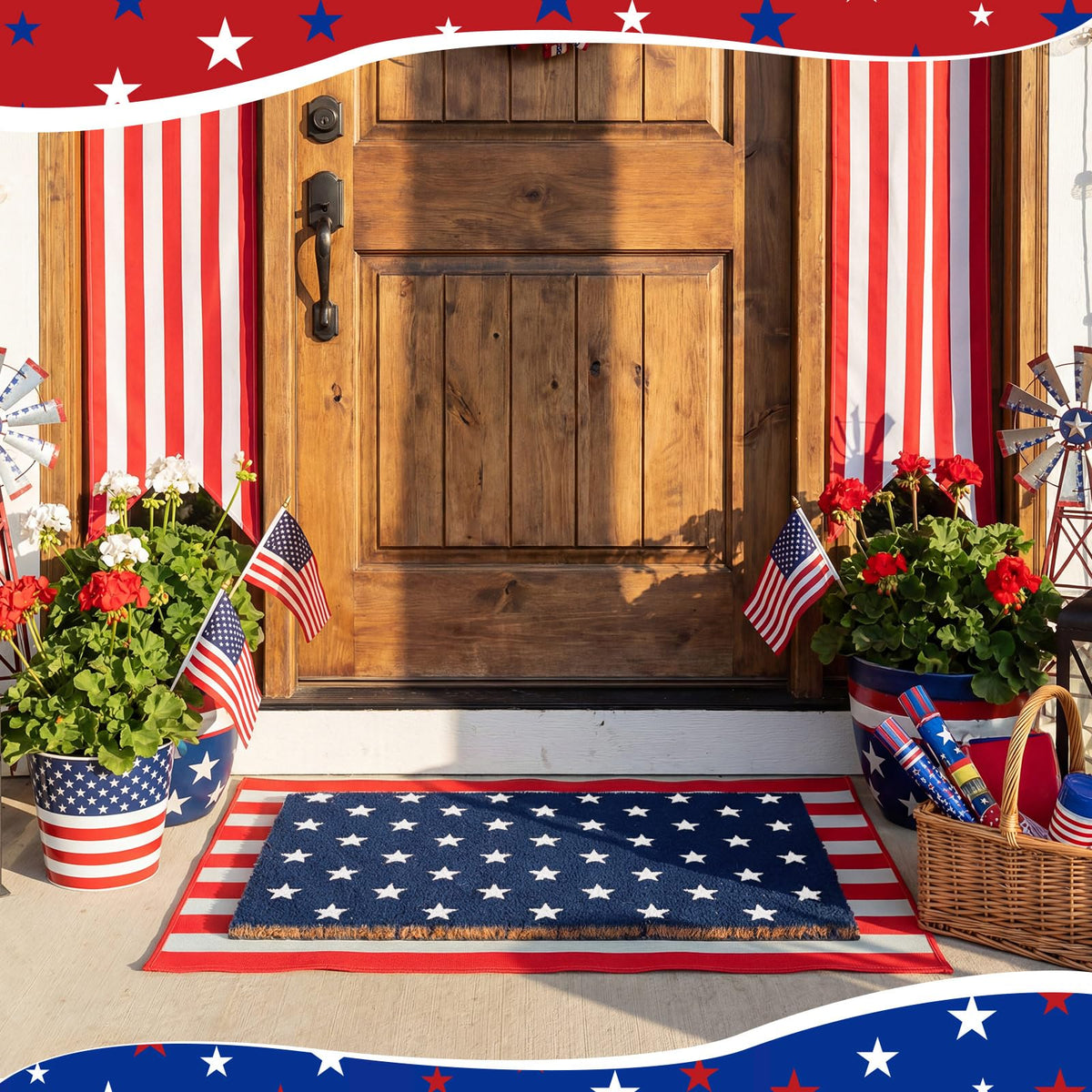 Breling patriotic entryway mats non-slip backing keep paths secure.