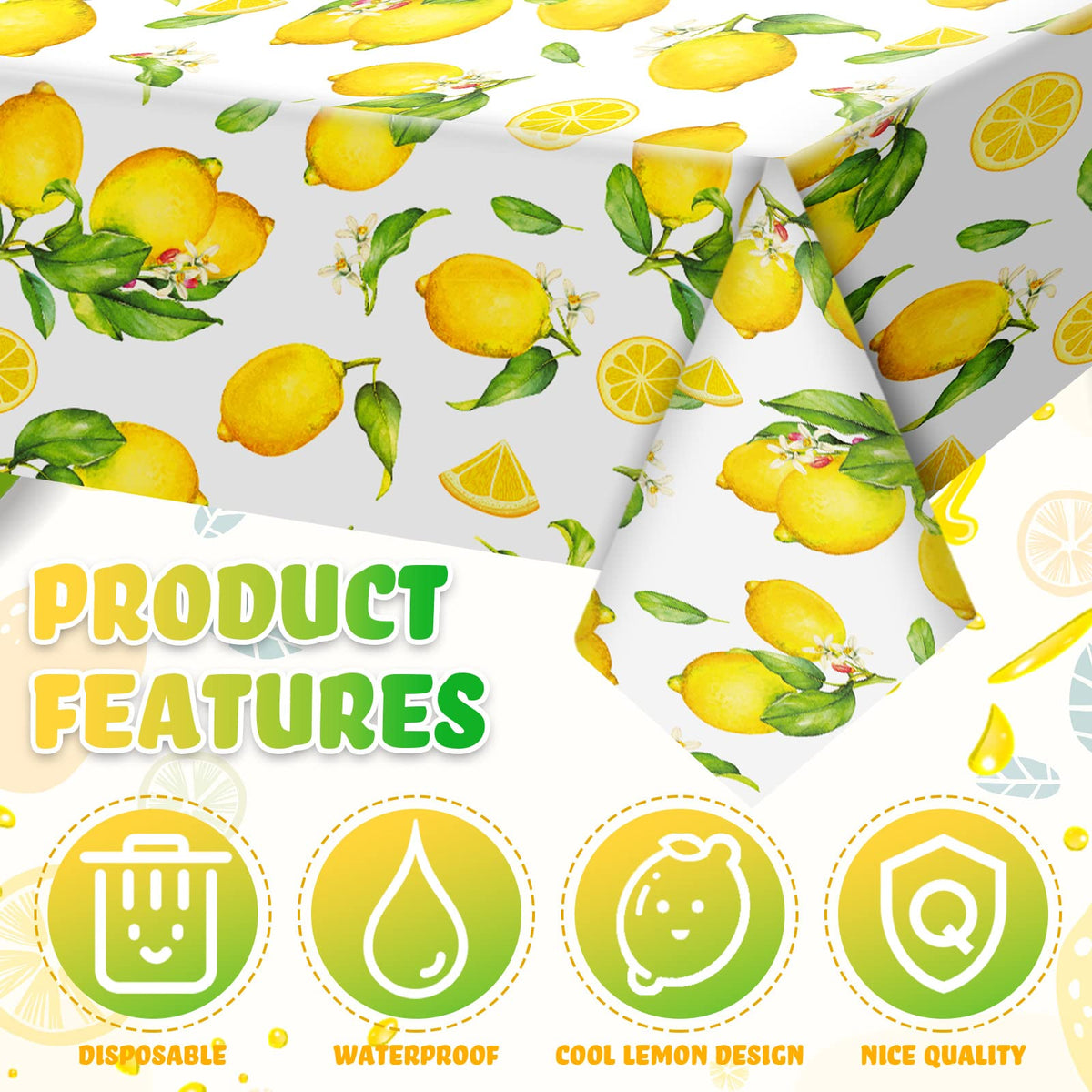 Breling polyester tablecloth resists stains and splashes for easy cleanup.