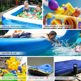 Patch on a pool float delivering a durable, water-safe seal.