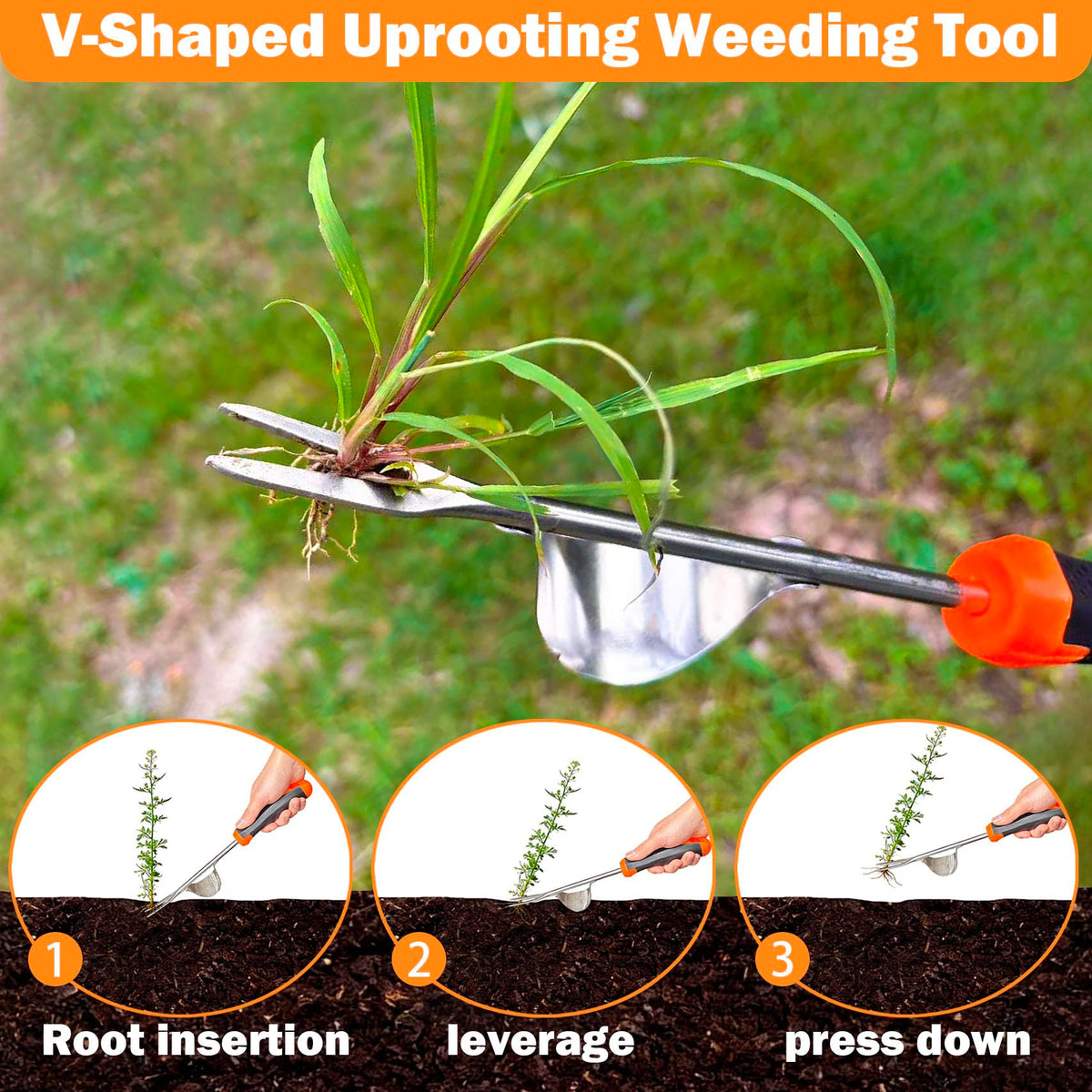bretreead L-shaped crevice tool clears cracks between pavers easily