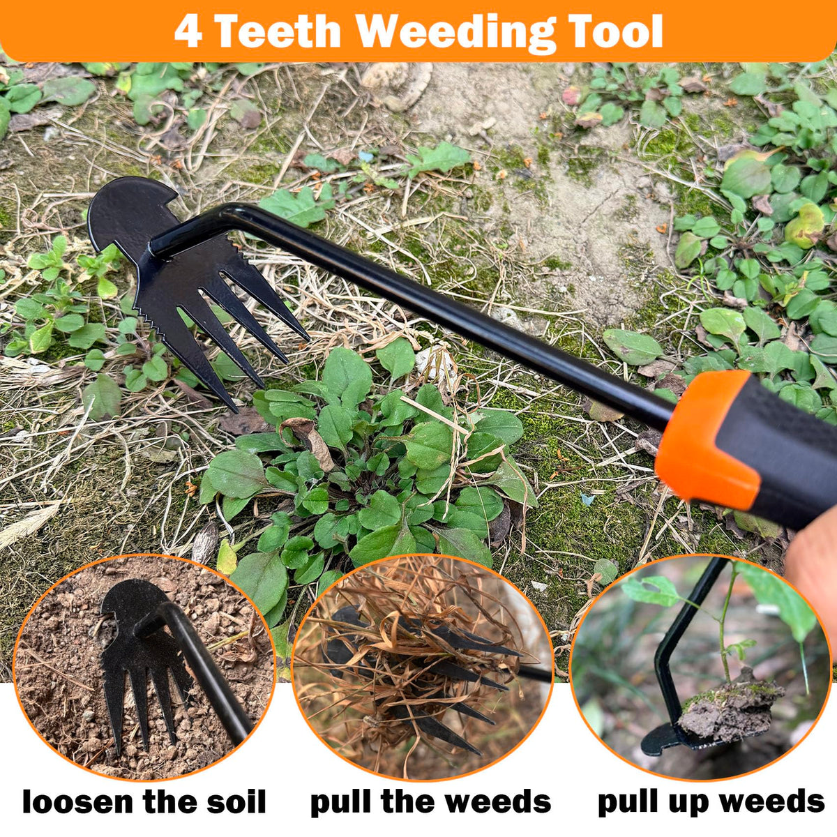 bretreead stainless steel weed tool set with durable rust resistance