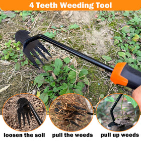 bretreead stainless steel weed tool set with durable rust resistance