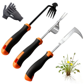 bretreead v-shaped weeder uproots weeds with root leverage for easy garden cleanup