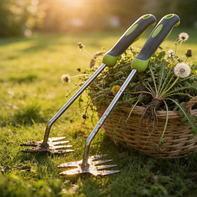 BREWIN TOOLS lawn weed removal in action for planting areas