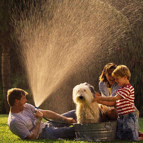 Brezze Letter multipurpose hose nozzle ideal for lawns, plants, car washing, and pet baths.