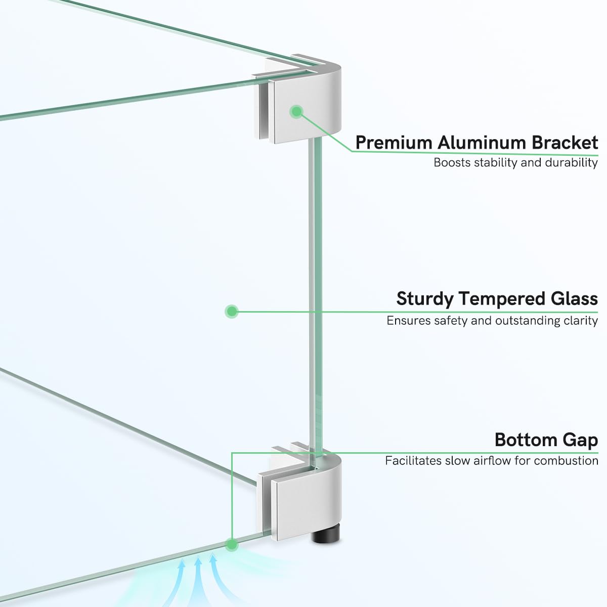 Aluminum brackets provide stable support for the wind barrier.