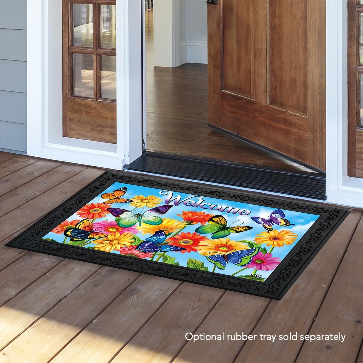Briarwood Lane Spring Butterflies artwork doormat adds bright curb appeal.