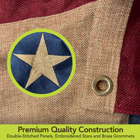 Briarwood Lane Burlap Patriotic Bunting with double stitched panels for lasting outdoor use